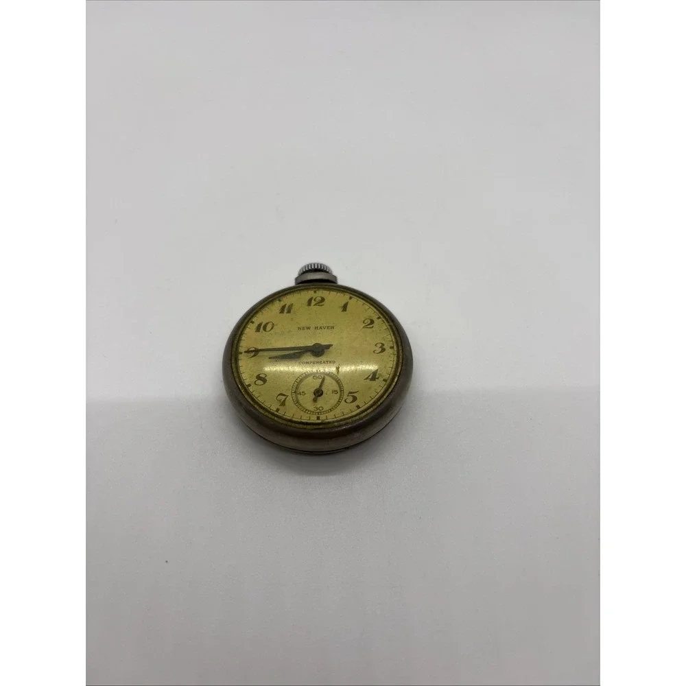 Antique New Haven Pocket Watch Running Mens Silver Analog Vintage Dress Watch